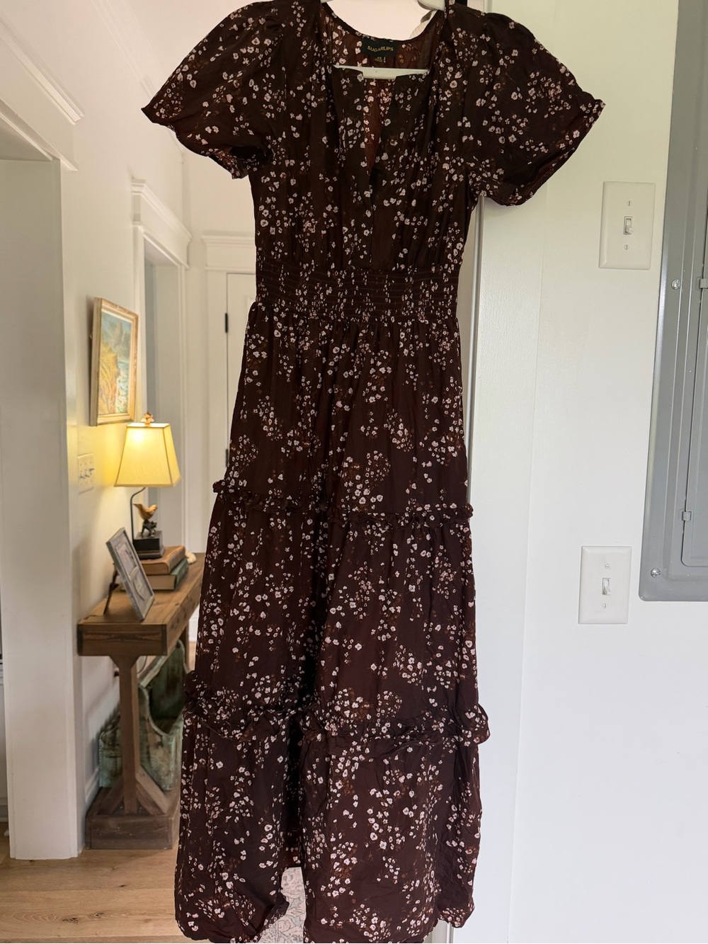Sugarlips Brown Floral Smocked Midi Dress sold out online *floral Palmer